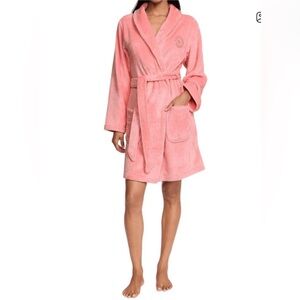 Victoria Secret Signature Women's Pinkish Peach Plush Bathrobe. Size XS/S. Soft!